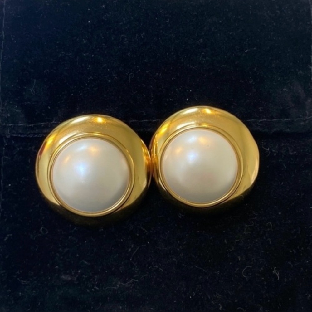 J. Crew Gold and Cream Earrings